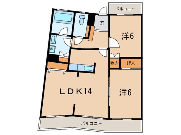 サンリーラBの物件間取画像